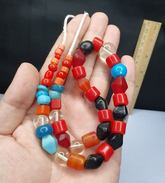 GREAT COLLECTIONS OLD vintage  MIX STONES AND GLASS BEADS STRAND NECKLACE